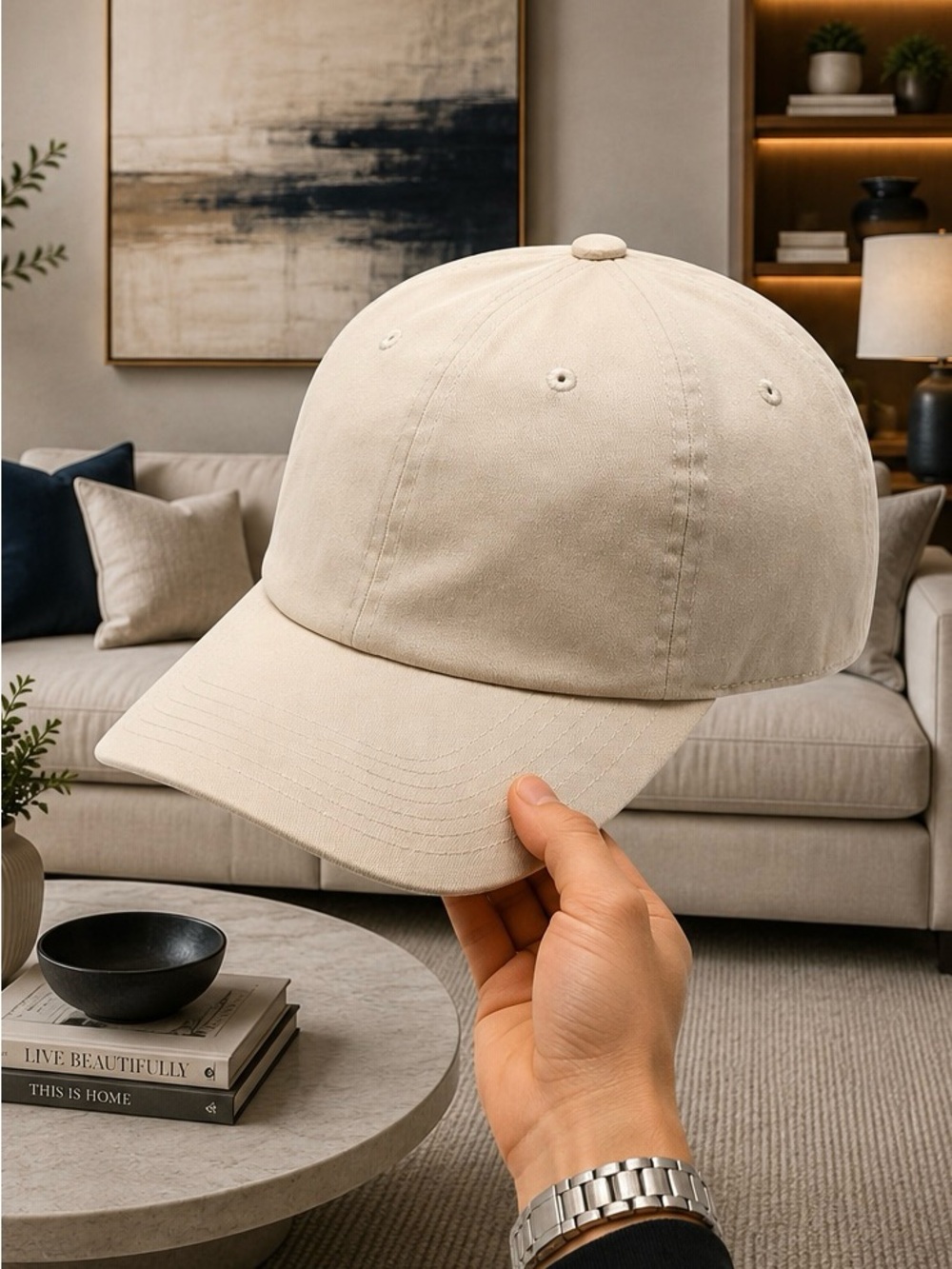 Khaki Cambridge Adjustable Dad Hat Cap – Classic Cotton Baseball Hat